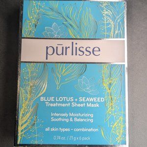 Purlisse Blue Lotus + Seaweed Sheet Mask 6pk